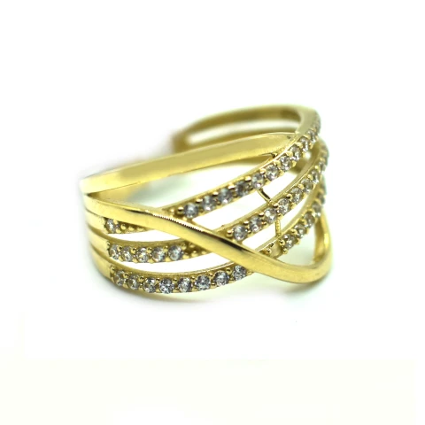 Anillo en Oro 10Kilates con Zirconias Calado Anillo en Oro 10Kilates con Zirconias Calado