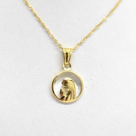 Medalla en Oro 18Kilates y Cristal Virgen Medalla en Oro 18Kilates y Cristal Virgen